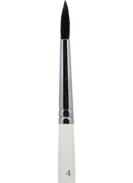 St. Petersburg St Petersburg Nevskaya Palıtra Short Handle Squirrel Hair Round Brush N: 4 