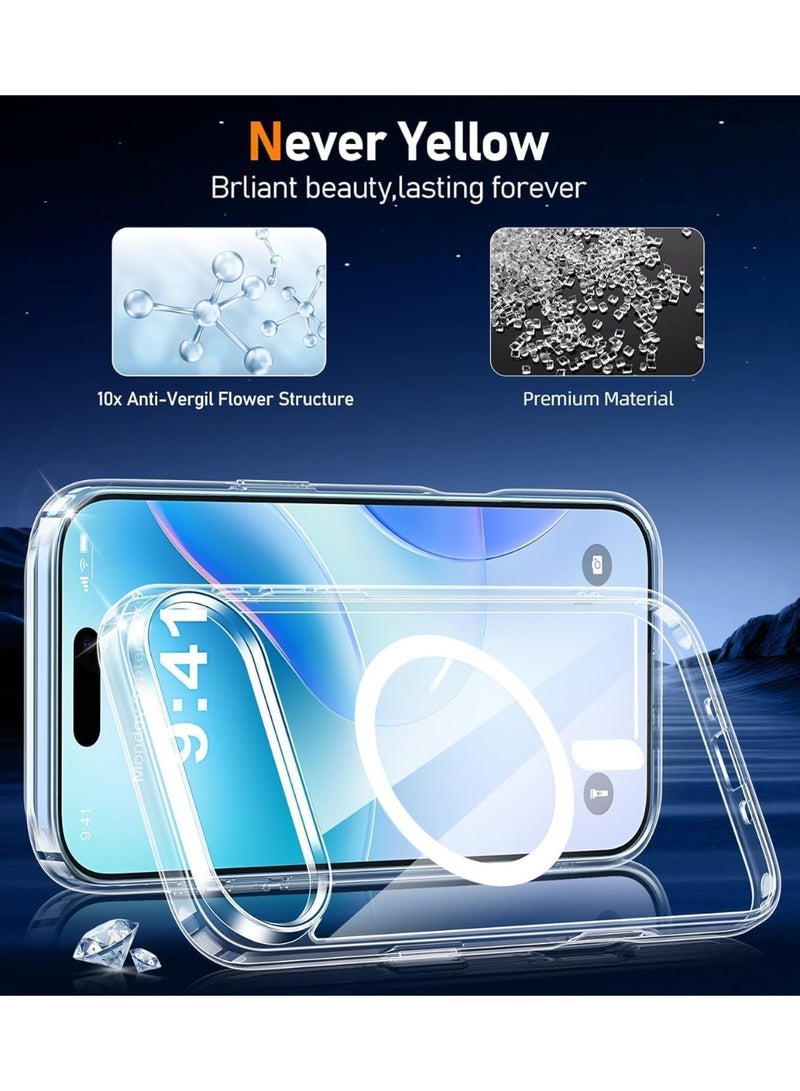 دينكس جراب شفاف لهاتف iPhone 17 Air، جراب مغناطيسي شفاف مع واقي للشاشة وحامي للكاميرا [متوافق مع MagSafe]، غطاء TPU مقاوم للصدمات - شفاف - Image 3