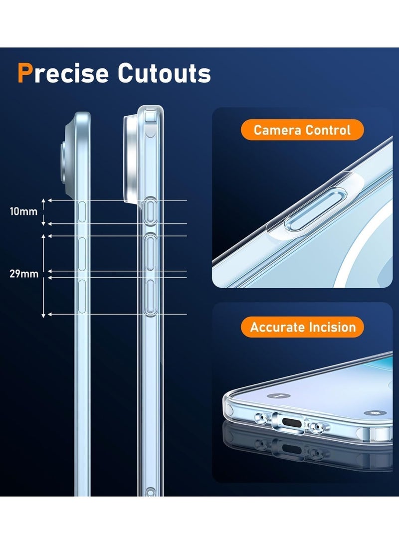 دينكس جراب شفاف لهاتف iPhone 17 Air، جراب مغناطيسي شفاف مع واقي للشاشة وحامي للكاميرا [متوافق مع MagSafe]، غطاء TPU مقاوم للصدمات - شفاف - Image 5