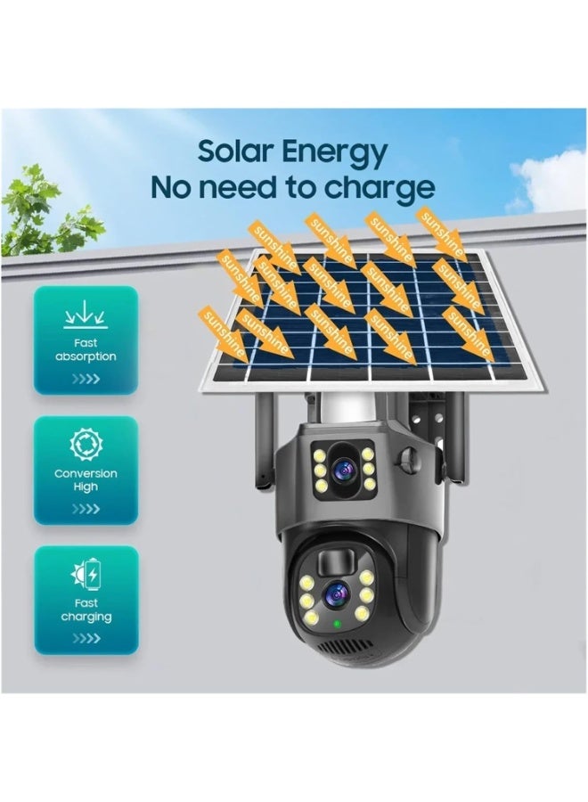 CRONY VCS09 WIFI LTE Solar Security Camera Outdoor Wireless PTZ Camera, 4MP 1080P HD Surveillance Camera, 8000mAh Rechargeable Battery, 355° Pan 90° Tilt, Human Tracking, Two-Way Audio, IP66 Waterproof, V380 PRO APP, TF & Cloud Storage - Image 5