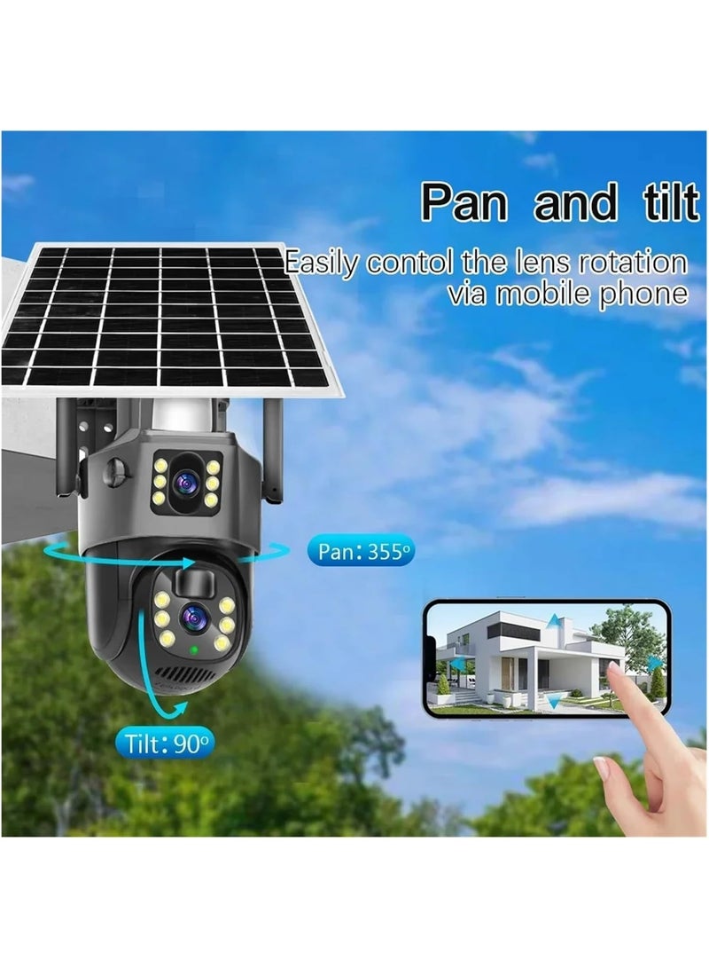 CRONY VCS09 WIFI LTE Solar Security Camera Outdoor Wireless PTZ Camera, 4MP 1080P HD Surveillance Camera, 8000mAh Rechargeable Battery, 355° Pan 90° Tilt, Human Tracking, Two-Way Audio, IP66 Waterproof, V380 PRO APP, TF & Cloud Storage - Image 3