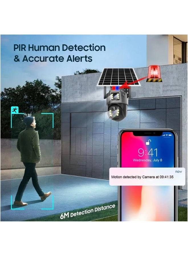 CRONY VCS09 WIFI LTE Solar Security Camera Outdoor Wireless PTZ Camera, 4MP 1080P HD Surveillance Camera, 8000mAh Rechargeable Battery, 355° Pan 90° Tilt, Human Tracking, Two-Way Audio, IP66 Waterproof, V380 PRO APP, TF & Cloud Storage - Image 4