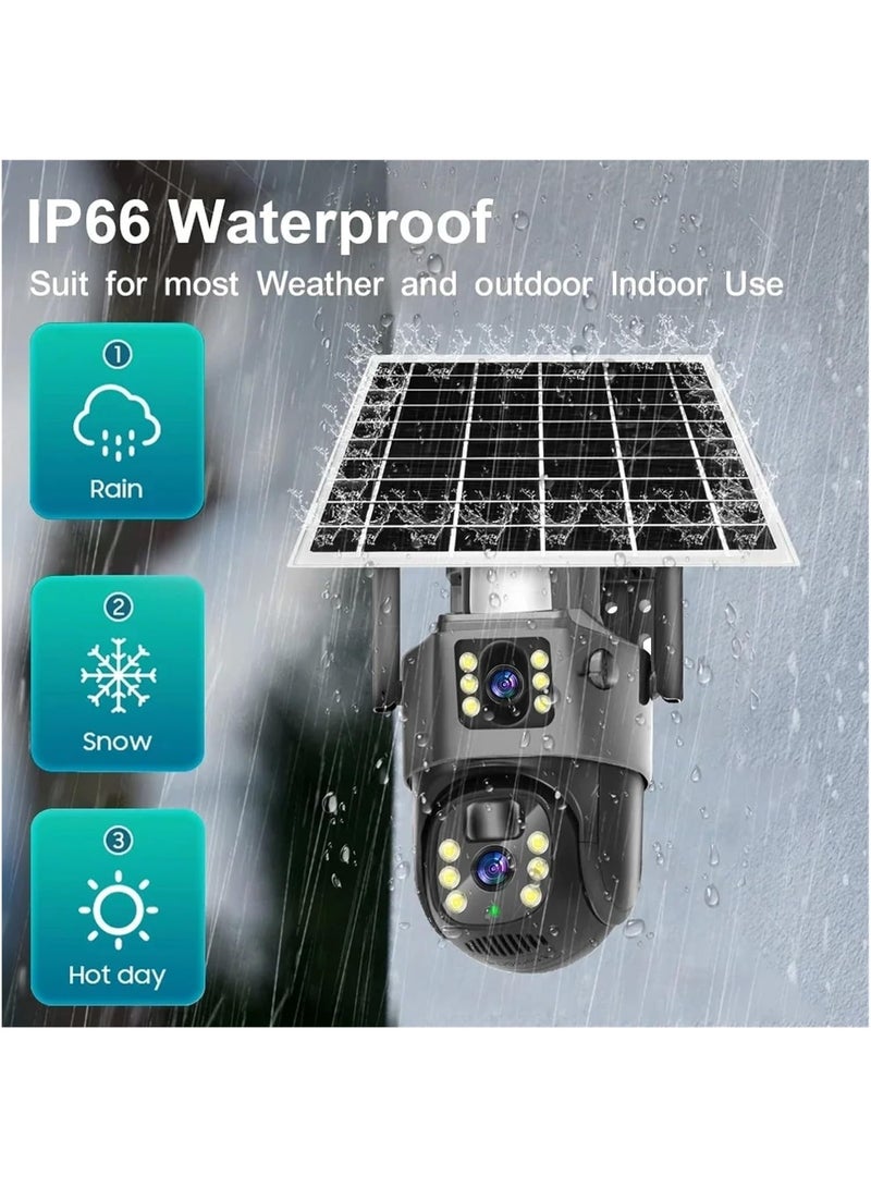 CRONY VCS09 WIFI LTE Solar Security Camera Outdoor Wireless PTZ Camera, 4MP 1080P HD Surveillance Camera, 8000mAh Rechargeable Battery, 355° Pan 90° Tilt, Human Tracking, Two-Way Audio, IP66 Waterproof, V380 PRO APP, TF & Cloud Storage - Image 2