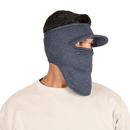 SOUL eTHICS R2 Cotton Visor Face Mask | Unisex Balaclava | Full Face Ninja Mask | Unisex Bike Riding & Cycling, Anti Pollution Dust & Sun Protection Full Face Cover Reusable Visor Mask (Jeans Blue) - Image 1