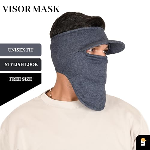 SOUL eTHICS R2 Cotton Visor Face Mask | Unisex Balaclava | Full Face Ninja Mask | Unisex Bike Riding & Cycling, Anti Pollution Dust & Sun Protection Full Face Cover Reusable Visor Mask (Jeans Blue) - Image 3