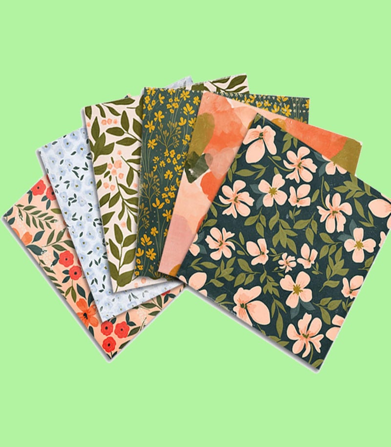 WenTigDY Scrapbook Paper Pad,Cardstock Paper Decorative Craft Papers,6"X6" Garden Floral Patterned Papers, 12 colours, 2 sheets per colour, 24 sheets for Vintage Crafts Junk Journal Supplies - Image 4