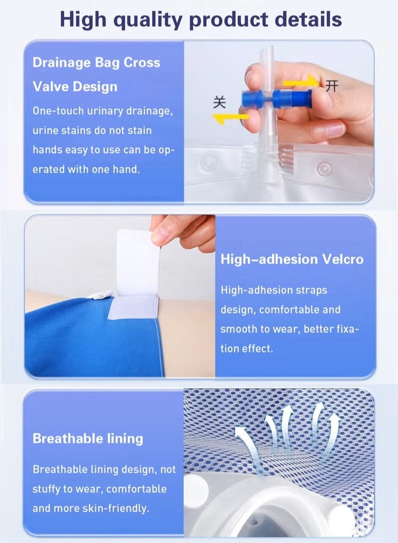 Reusable Silicone Urine Collector with Portable Wearable Urinary Drainage Bag System Wearable Washable Urinal Collector for Old Men while Sleeping Bed Patients for Elderly Men - Image 2