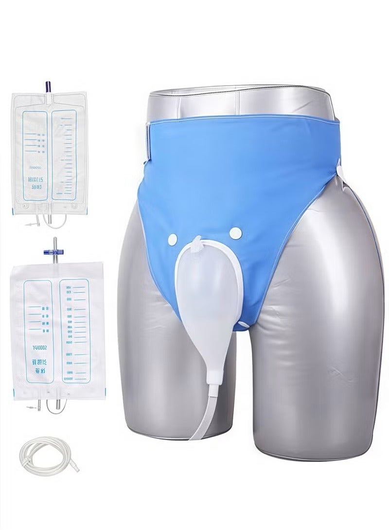 Generic Reusable Silicone Urine Collector with Portable Wearable Urinary Drainage Bag System Wearable Washable Urinal Collector for Old Men while Sleeping Bed Patients for Elderly Men  - Image 1