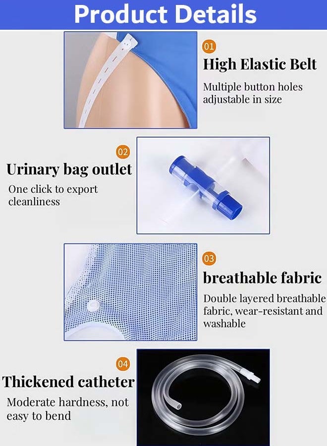 Generic Reusable Silicone Urine Collector with Portable Wearable Urinary Drainage Bag System Wearable Washable Urinal Collector for Old Men while Sleeping Bed Patients for Elderly Men  - Image 4