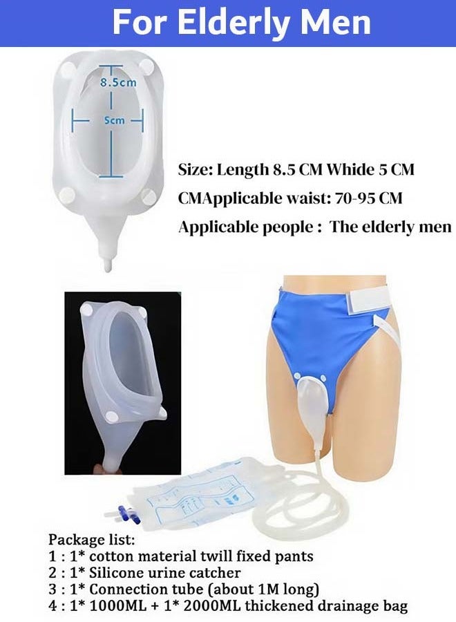 Generic Reusable Silicone Urine Collector with Portable Wearable Urinary Drainage Bag System Wearable Washable Urinal Collector for Old Men while Sleeping Bed Patients for Elderly Men  - Image 5