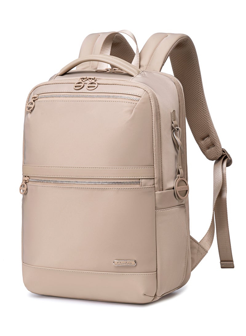 شانتريا حقيبة ظهر كمبيوتر نسائية متينة مقاومة للماء متعددة الوظائف مضادة للسرقة خفيفة الوزن للاستخدام اليومي والسفر والدراسة والكلية، كاكي - Image 1