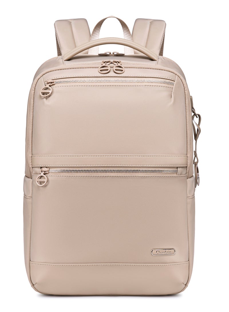 شانتريا حقيبة ظهر كمبيوتر نسائية متينة مقاومة للماء متعددة الوظائف مضادة للسرقة خفيفة الوزن للاستخدام اليومي والسفر والدراسة والكلية، كاكي - Image 2