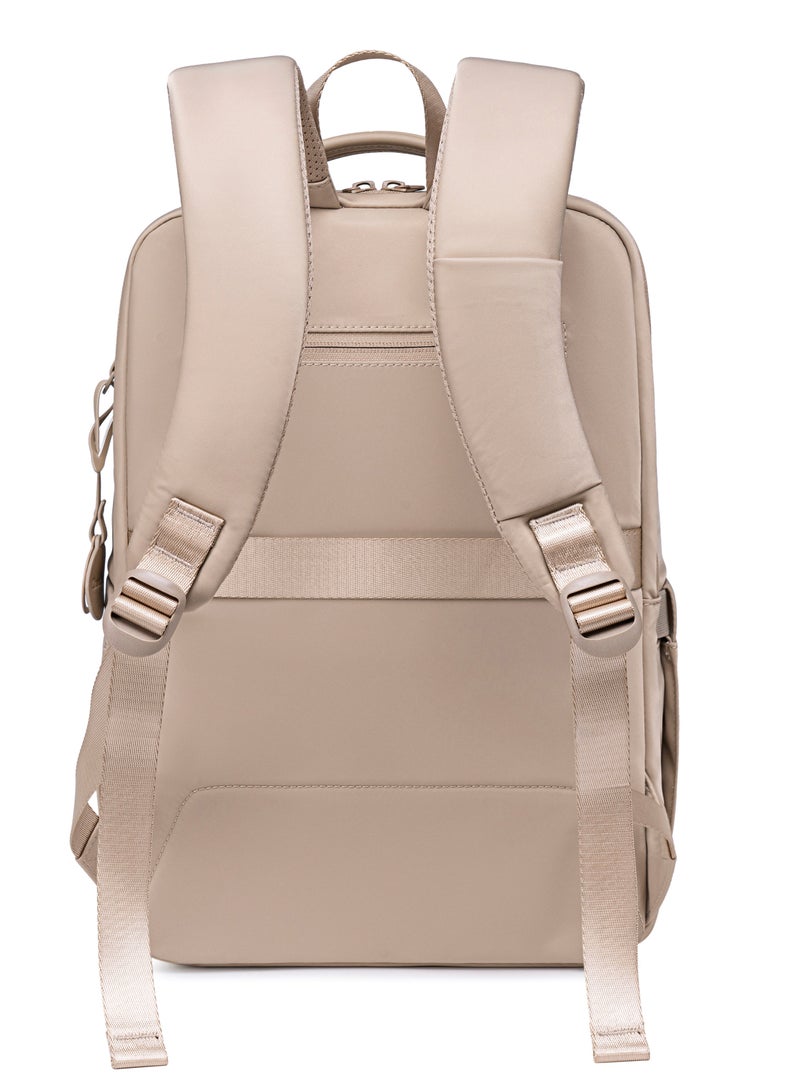 شانتريا حقيبة ظهر كمبيوتر نسائية متينة مقاومة للماء متعددة الوظائف مضادة للسرقة خفيفة الوزن للاستخدام اليومي والسفر والدراسة والكلية، كاكي - Image 3