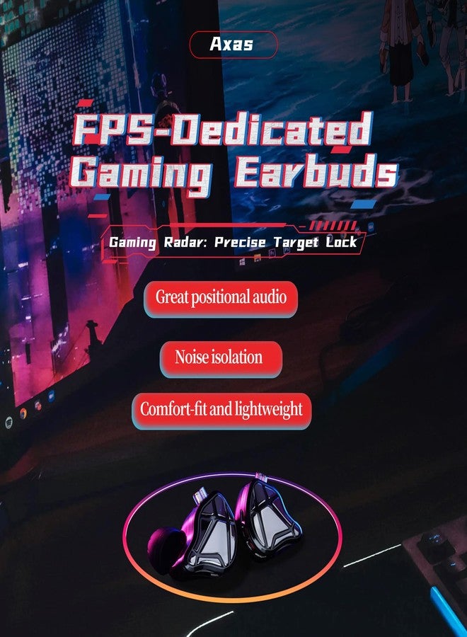 كي زد سماعات أذن للألعاب من KZ Axas سلكية مزودة بميكروفون لأجهزة PS4 و PC و Xbox و PS5، سماعات أذن داخلية عازلة للضوضاء للألعاب مع زمن استجابة منخفض، سماعات مريحة لأجهزة الكمبيوتر المحمولة ووحدات التحكم والهواتف المحمولة (أسود، ميكروفون) - Image 2