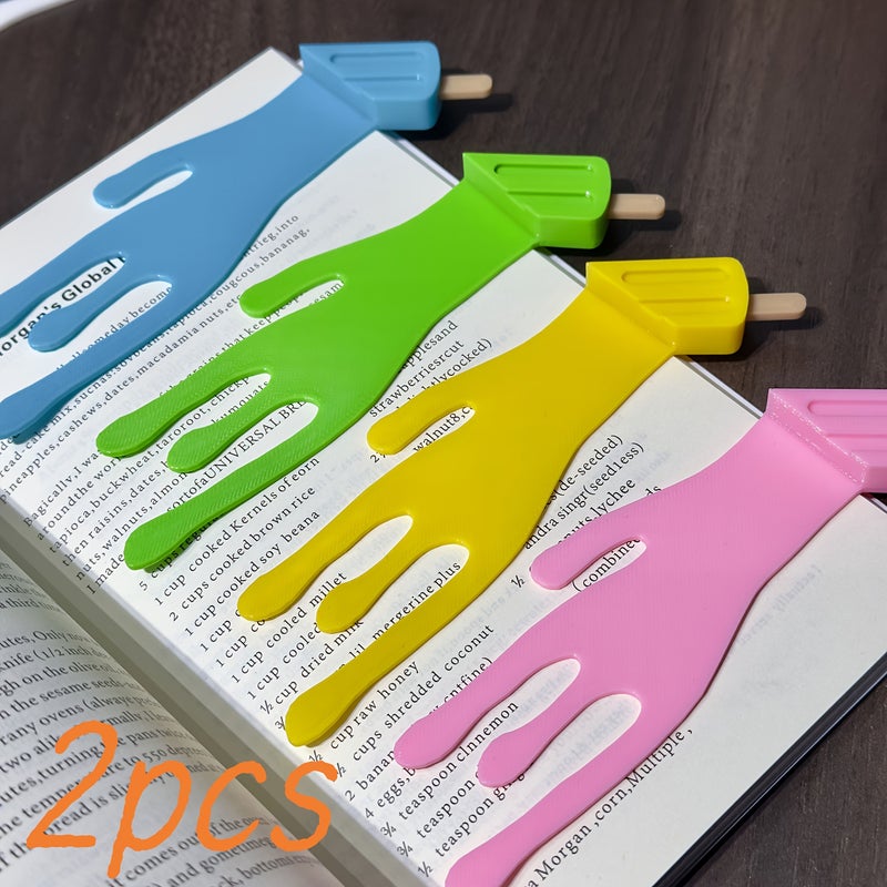 2 Random Colors Fun Ice Cream Cone Bookmark Set Non Slip Page Markers For Books Journals Office Use Cute Ice Cream Design Gifts For Book Lovers Students Professionals - Image 2