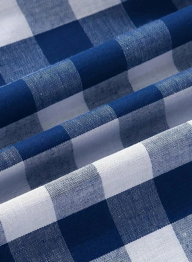 Take Two  Blue Checked Short Sleeve Shirt for Men | Best Price UAE