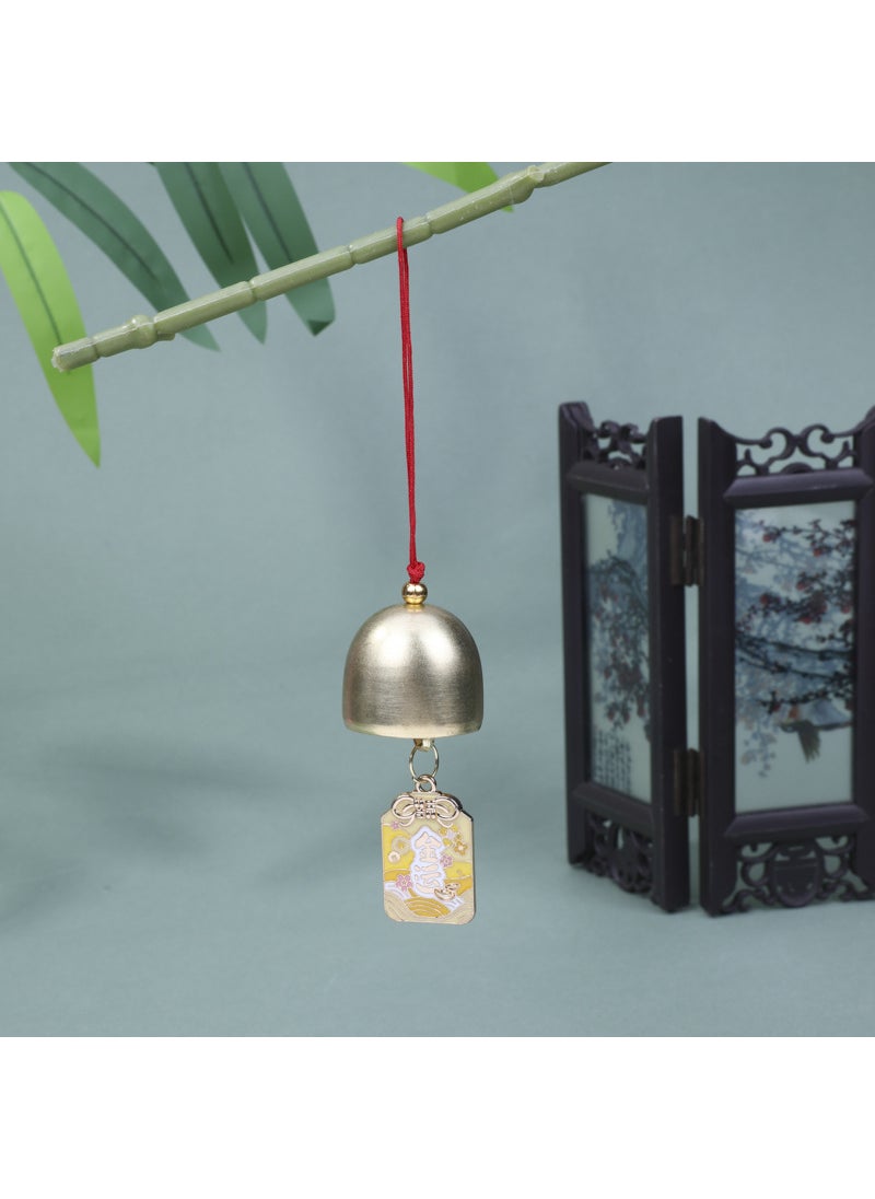 Generic Alloy Wind Chimes Chinese Red Inspirational Text Gift yellow gold luck 