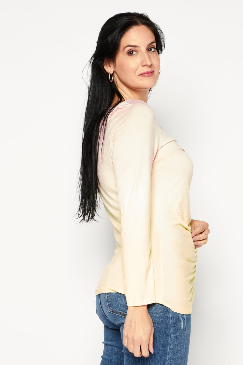 INC Women Round Neck Long Sleeve Ombre Print Top, Pink - Image 3