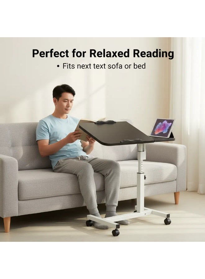 واي آند دي جدول رفع وتدوير كمبيوتر محمول قابل للضبط جدول ثابت قابل للضبط بعجلات 60*40 سم لطاولة القهوة بجانب سرير الأرائك - Image 4