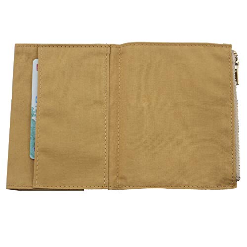 Dwpetzo Canvas Zipper Pouch Refill for Travelers Notebook,Insert Pocket Pack with 2 Elastic Bands TN Accessories Paper Card Holder Storage Bag (Passport Size, Yellow) - Image 3