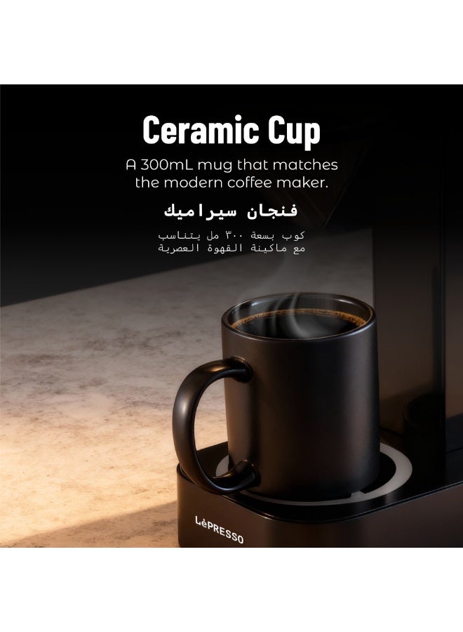 LePRESSO Brew Time Drip Coffee Maker with Multiple Brewing Modes / Stainless Steel Funnel / 250ml Ceramic Cup / 500mL Water Tank / Overheat-Protection / Brew Coffee Machine - Black - Image 5