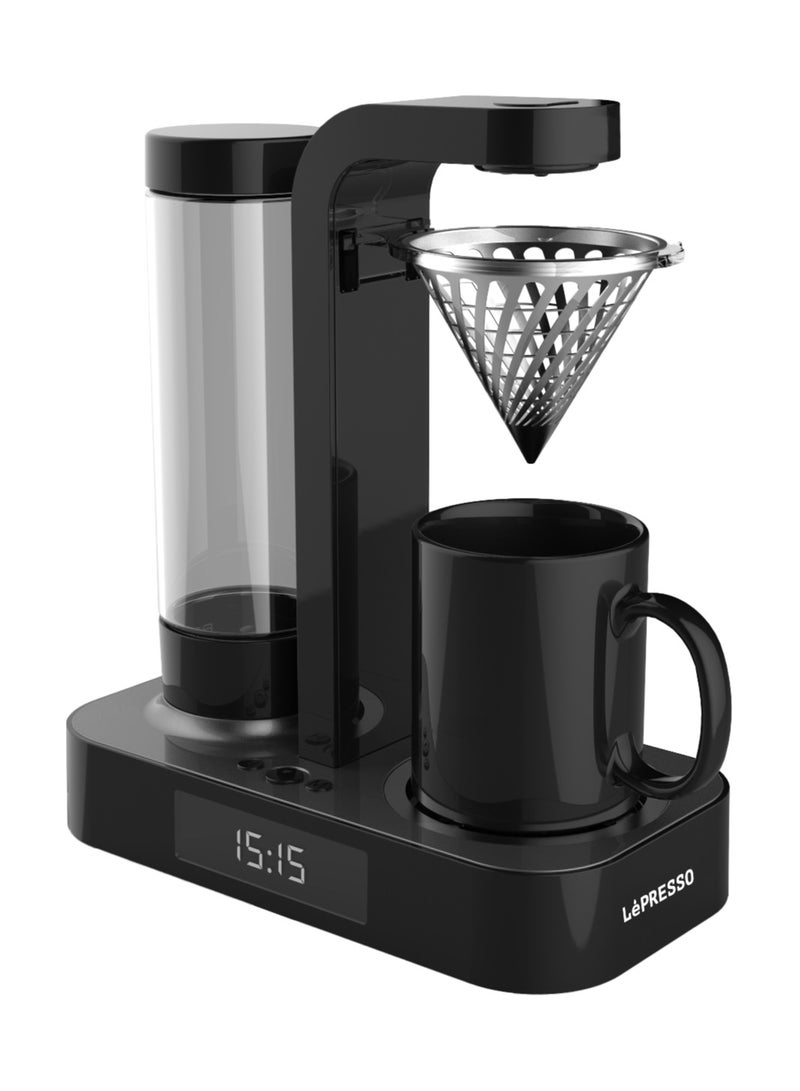 LePRESSO Brew Time Drip Coffee Maker with Multiple Brewing Modes / Stainless Steel Funnel / 250ml Ceramic Cup / 500mL Water Tank / Overheat-Protection / Brew Coffee Machine - Black - Image 2