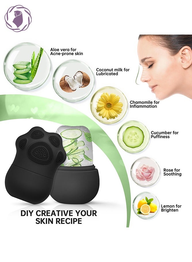 KHAJUL New Cat Paw Shape Ice Roller for Face, Beauty Facial Massage, Glow Cube for Face, Skin Care Tools for Eye Wrinkles, Acne Puffiness Relief (Black)  - Image 4