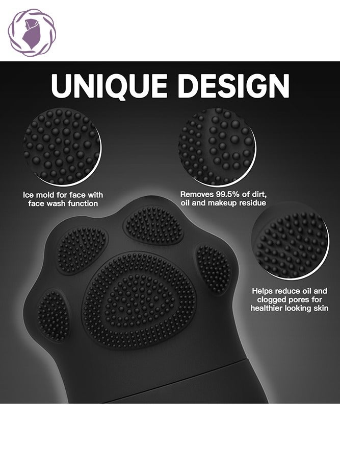 KHAJUL New Cat Paw Shape Ice Roller for Face, Beauty Facial Massage, Glow Cube for Face, Skin Care Tools for Eye Wrinkles, Acne Puffiness Relief (Black)  - Image 5