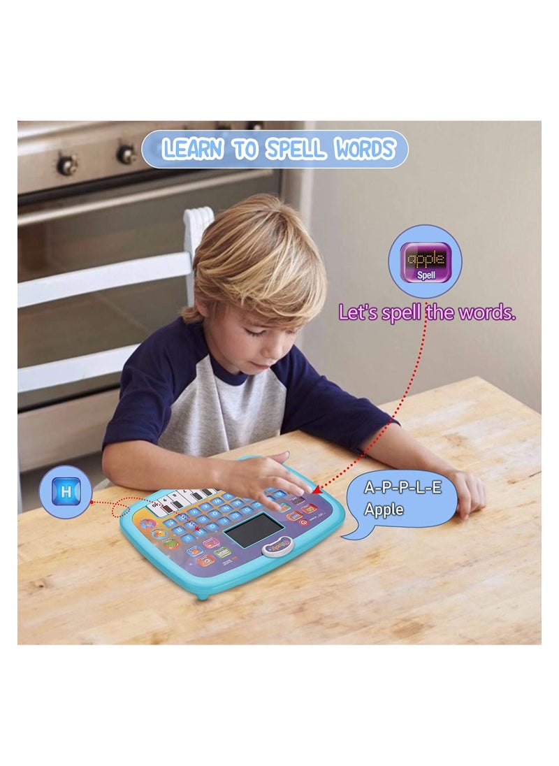 Generic - Baby Tablet Toy for 3 Years Old Boys Girls, Educational Learning Toys with Light and Music, Interactive Toy for Alphabet, Animals and Maths (Blue) - Image 1