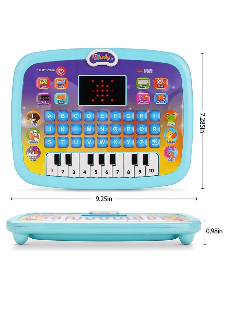 Generic - Baby Tablet Toy for 3 Years Old Boys Girls, Educational Learning Toys with Light and Music, Interactive Toy for Alphabet, Animals and Maths (Blue) - Image 1