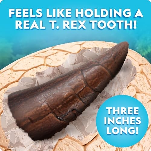 Blue Marble National Geographic Jumbo Dinosaur Egg Dig Kit - Excavate 12 Figures & Replica T. Rex Tooth from Giant 6" Brick, Dino Egg, Educational Science Kits, Gifts for Boys and Girls, Easter Basket Stuffers - Image 4
