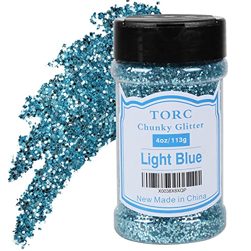 TORC Teal Blue Chunky Glitter 4 OZ Glitter for Resin Crafts Tumblers Cosmetic Art Festival Decoration - Image 1