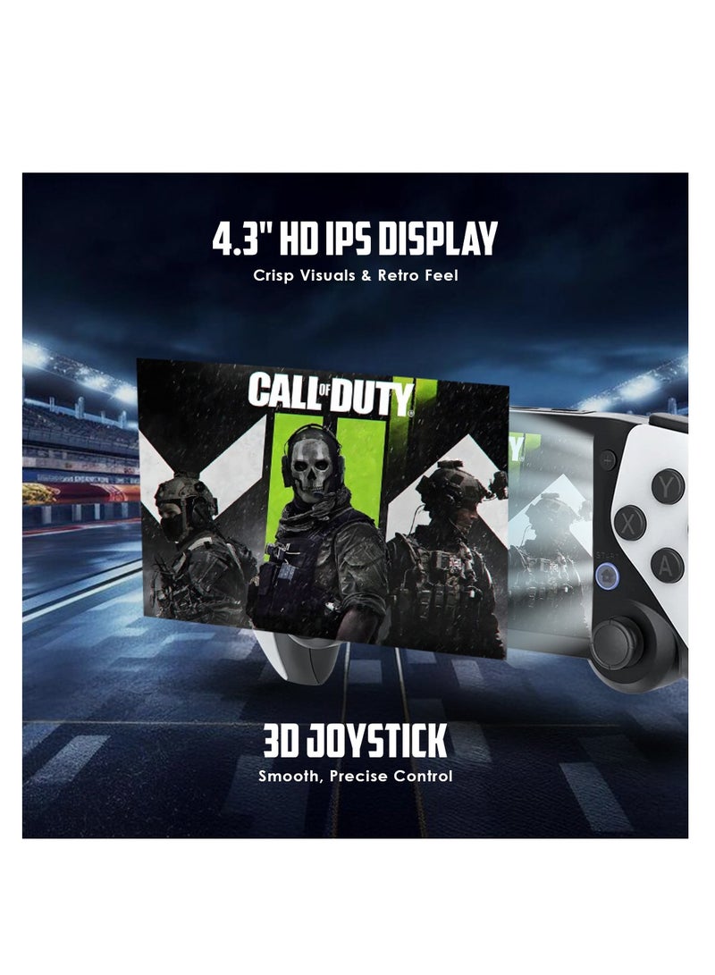 M25 Retro Handheld Game Console – 4.3" IPS Screen, 64GB Storage, 3000mAh Battery, Quad-Core CPU, 20,000+ Classic Games, TV Output, 3D Joystick, Expandable Memory - Image 3