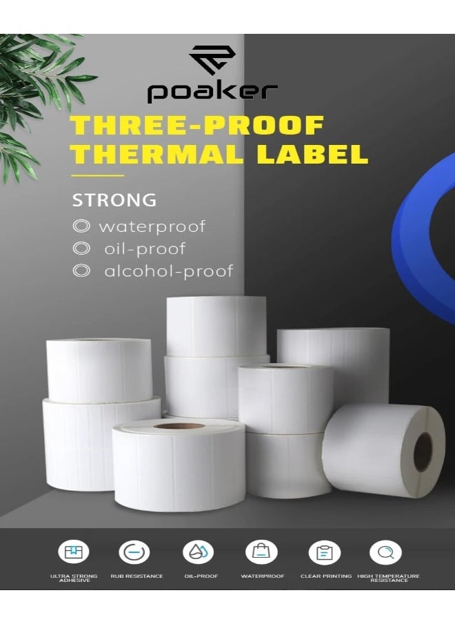 Poaker Direct Thermal Multipurpose Labels 50x30mm, Adhesive Scratch Proof Compatible with Zebra Rollo&Multi Label Printers for SKU ASIN barcode Labeling  - Image 2