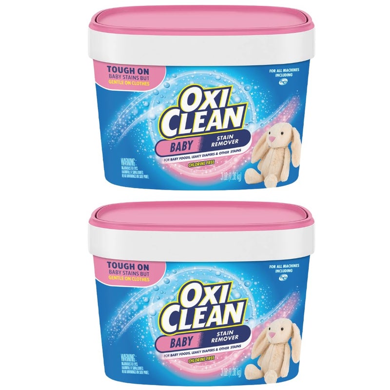 Oxiclean Baby Stain Fighter, Soaker, 3 lb Tub Baby Stain Soaker (2 Pack) - Image 1