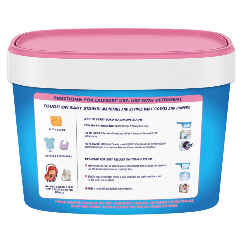 Oxiclean Baby Stain Fighter, Soaker, 3 lb Tub Baby Stain Soaker (2 Pack) - Image 3