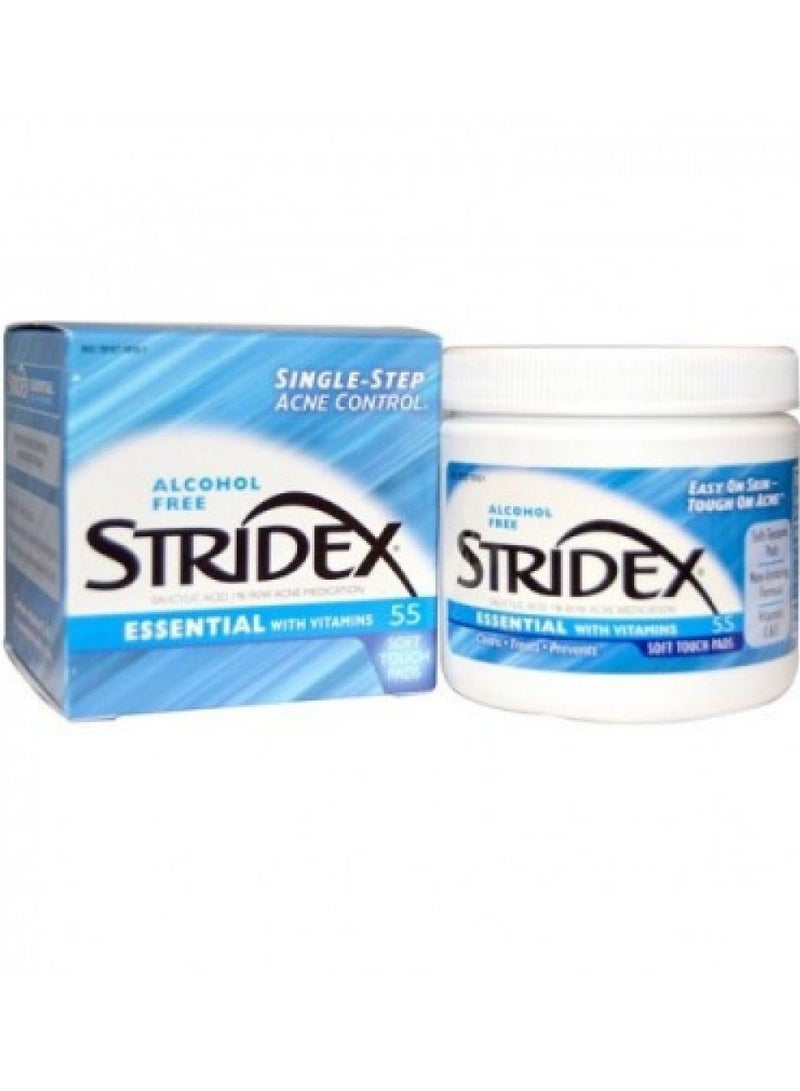 سترايدكس مسحات قطنيه لعلاج حب الشباب ايسينشال  55 قطعة قطن