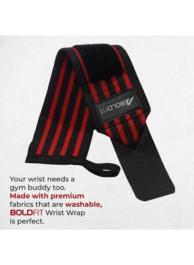 BOLDFIT BOLDFIT Wrist Bands For Boys Men For Gym Workout For Wrist Pain Wrist Support Supporter Fitness Band  (Red, Pack of 1)  - Image 4