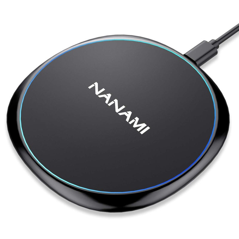 NANAMI 10W Max Wireless Charger Pad, Fast Charging Compatible with iPhone 17/16/15/14/13/12/11/SE Series, Samsung Galaxy S26/S25/S24/S23/S22/S21/S20, AirPods 2/3 - Adapter Required (Sold Separately) - Image 1