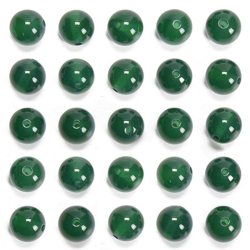 NCB 8mm Original Green Agate Loose Semi Precious Beads Round Smooth Gemstones SpacerBeads for Jewelry Making 100PCS 8mm 100Beads Green Agate