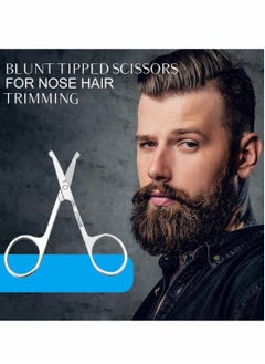 SYOSI Professional Small Ear Nose Hair Scissors, Curved and Safety Rounded Tip Grooming Trimming Beauty Shears for Nail, Facial, Mustache, Eyebrows and Eyelashes 2 Pack  - Image 2