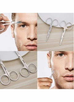 SYOSI Professional Small Ear Nose Hair Scissors, Curved and Safety Rounded Tip Grooming Trimming Beauty Shears for Nail, Facial, Mustache, Eyebrows and Eyelashes 2 Pack  - Image 3