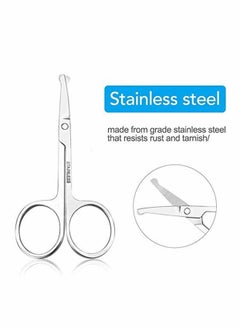 SYOSI Professional Small Ear Nose Hair Scissors, Curved and Safety Rounded Tip Grooming Trimming Beauty Shears for Nail, Facial, Mustache, Eyebrows and Eyelashes 2 Pack  - Image 5