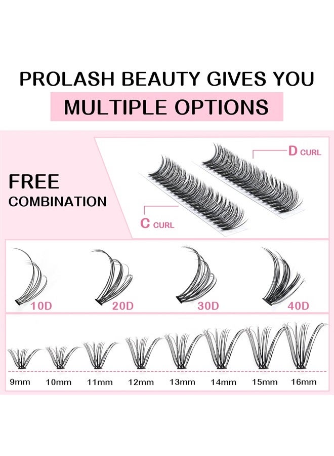 PRO LASHBEAUTY 280 Pcs Individual Lashes 30D-D-0.07-14 Cluster Lashes 10D 20D C D Curl Wispy Lashes Bottom Lashes DIY Lashes At Home（30D-D-0.07-14） - Image 4