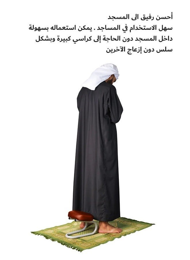 أنغولا باندا كرسي السجود،كرسي الصلاة للمسلمين،كرسي ركوع مريح بأريكة من السبرينغ، مقعد على شكل مقعد، مناسب للمنزل، اليوغا، الاستوديو، التأمل، الصلاة، كرسي محمول - Image 4