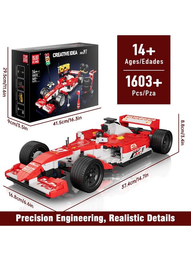 mould king Mould King F1 Car Building Set, 1:12 Scale Formula 1 Model Race Cars, 10035 Car with Spare Tire and Indicator, F1 Blocks Kits for Adults and Boys Kids (1603 Pieces)  - Image 4