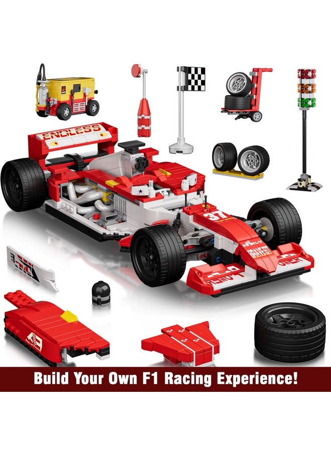 mould king Mould King F1 Car Building Set, 1:12 Scale Formula 1 Model Race Cars, 10035 Car with Spare Tire and Indicator, F1 Blocks Kits for Adults and Boys Kids (1603 Pieces)  - Image 2