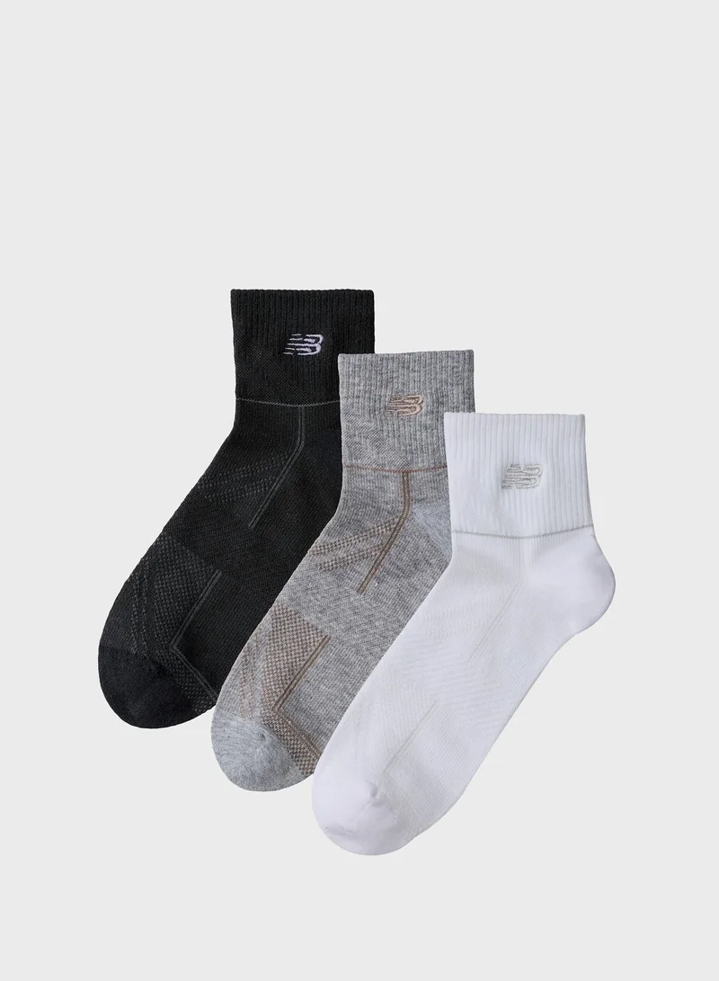 نيو بالانس 3 Pack Running Repreve Ankle Socks