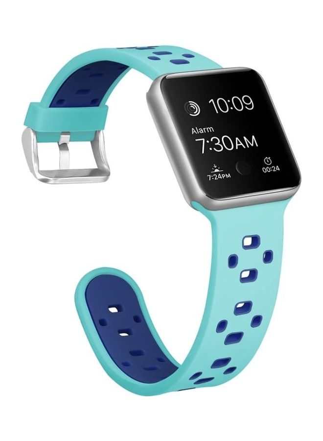 NIBEMINENT Ethnic Replacement Watchband for Apple Watch Series 1/2/3/4/5/6/7/SE 38/40/41mm Teal Green/Blue - Image 3