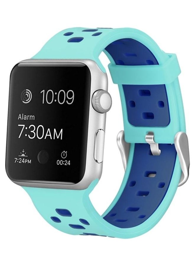 NIBEMINENT Ethnic Replacement Watchband for Apple Watch Series 1/2/3/4/5/6/7/SE 38/40/41mm Teal Green/Blue - Image 4